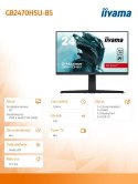 Monitor 24 cale GB2470HSU-B5 0.8ms,IPS,DP,HDMI,165Hz,HAS(150mm)