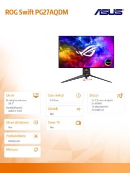 Monitor ROG Swift PG27AQDM GAMING BK/0.03MS/EU