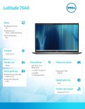 Notebook Latitude 7640 Win11Pro i5-1345U/16GB/256GB SSD/16.0 FHD/Intel Iris Xe/ThBlt & FgrPr & SmtCd/FHD/IR Cam/Mic/WLAN + BT/Ba