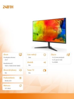 Monitor 23.6 24B1H MVA HDMI