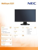 Monitor Multisync E221N IPS DP HDMI Czarny