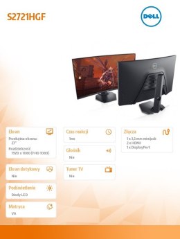 Monitor S2721HGF 27 cali Curved VA Full HD (1920x1080)/16:9/2xHDMI/DP/3Y PPG