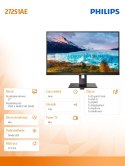 Monitor 272S1AE 27 cali IPS DVI HDMI DP Pivot