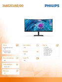 Monitor 346E2CUAE 34 cale VA Curved HDMI DP USB-C HAS Głośniki