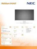 Monitor MultiSync EA242F 24 cale biały USB-C