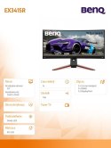 Monitor 34 EX3415R LED WQHD/IPS/1ms/144Hz/GL