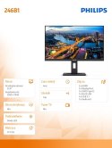 Monitor 23.8 cali 246B1 IPS HDMIx2 DP USB-C Pivot