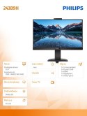 Monitor 243B9H 23.8 IPS HDMI DP USB-C Pivot