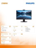 Monitor 27 cali 276B9H IPS HDMI DP USB-C Pivot Kamera Głośniki