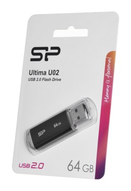 Pendrive Silicon Power Ultima U02 64GB USB 2.0 kolor czarny (SP064GBUF2U02V1K)