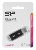 Pendrive Silicon Power Ultima U02 64GB USB 2.0 kolor czarny (SP064GBUF2U02V1K)