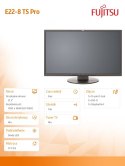 Monitor 21.5 E22-8 TS Pro, EU, E-Line 54.6cm wide Display, IPS, LED, matt black, DP, DVI, VGA, tilt stand