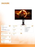 Monitor 23.8 24G2U/BK IPS 144Hz 1ms DP HDMI Pivot