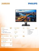 Monitor 243B1 23.8 IPS HDMI DP USB-C Pivot