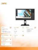 Monitor 24P2C 23.8 IPS DP HDMI USB-C KVM Pivot