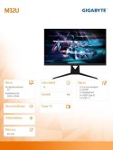 Monitor 32 cale M32U144Hz GAMING IPS/1ms/4K ULTRA HD /HDMI/DP/USB-C/ USB3.0/ GŁOŚNIK