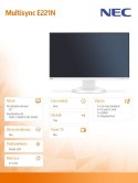 Monitor Multisync E221N IPS DP HDMI Biały