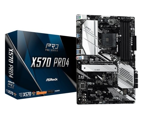 Płyta główna X570 Pro4 AM4 4DDR4 HDMI/DP/USB M.2 ATX