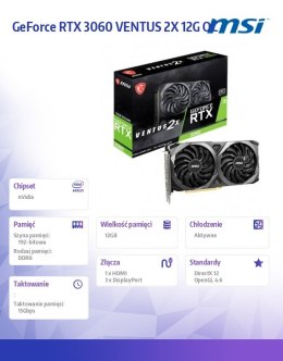 Karta graficzna GeForce RTX 3060 VENTUS 2X OC 12GB GDDR6 192bit 3DP/HDMI