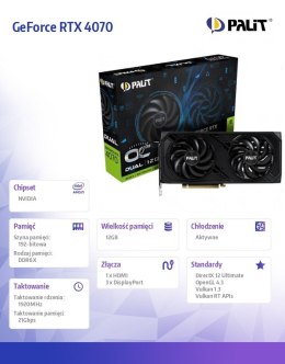 Karta graficzna GeForce RTX 4070 DUAL OC 12GB GDDR6X 192bit 3DP