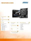 Płyta główna PRO B760M-E DDR4 s1700 2DDR4 VGA/HDMI M.2 mATX