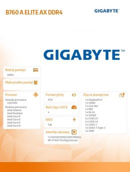 Płyta główna B760 A ELITE AX s1700 DDR4 ATX