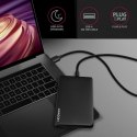 EE25-SLC Obudowa zewnętrzna plastikowa, bezśrubowa, USB-C 3.2 GEN 1 SATA 6G 2.5", czarna