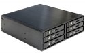 Kieszeń HDD wewnętrzna HDD 5.25 ->6X HDD/SSD 2.5 SATA czarna