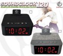 Głośnik przenośny Bluetooth SoundClock 120, srebrny, z funkcją radiobudzika