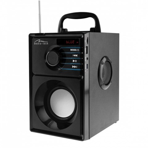 Głośnik BOOMBOX SILVER MT3179 Bluetooth 5.1+EDR/FM/MP3/MicroSD/USB/AUS/Pilot/USB-C/LED/RMS 15W/PMPO 600W