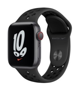 Watch Nike SE GPS + Cellular, 40mm koperta z aluminium w kolorze gwiezdnej szarości z paskiem sportowym w kolorze antracyt/czarn