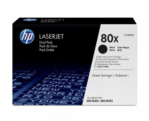 Toner 80X Blk Dual Pack CF280XD