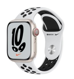 Watch Nike Series 7 GPS + Cellular, 45mm Koperta z aluminium w kolorze księżycowej poświaty z paskiem sportowym Nike czysta plat