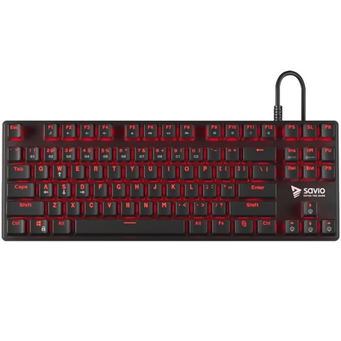 Klawiatura mechaniczna SAVIO TEMPEST SAVGK-TEMPEST RED (USB; (EU); kolor czarny)