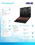 Notebook TUF Gaming A15 FA507NV-LP023W R7 7735HS 16GB/512GB/RTX 4060