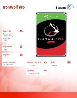 Dysk IronWolf Pro 4TB SATA ST4000NE001