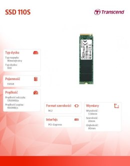 Dysk SSD 110S 512GB 2280 M.2 NVMe PCIe Gen3 x4