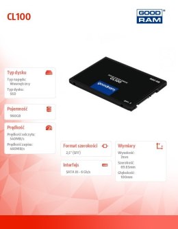 Dysk SSD CL100 G3 960GB SATA3 2,5