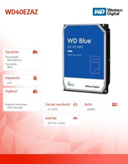 Dysk Blue 4TB 3,5'' 256MB SATAIII/5400rpm SMR