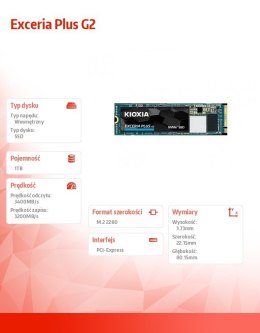 Dysk SSD Exceria Plus G2 1TB NVMe 3400/3200Mb/s