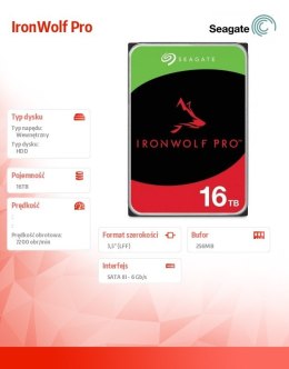 Dysk IronWolfPro 16TB 3.5'' 256MB ST16000NT001