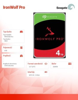 Dysk IronWolfPro 4TB 3.5'' 256MB ST4000NT001