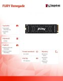 Dysk SSD FURY Renegade 500GB M2 2280 PCI-e 4.0 NVMe 7300/3900