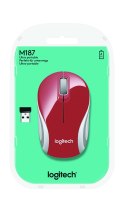 Mysz Logitech M187 Mini 910-002732 (optyczna; 1000 DPI; kolor czerwony)