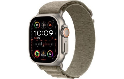 Watch Ultra 2 GPS + Cellular, 49mm Koperta z tytanu z opaską Alpine w kolorze moro - M