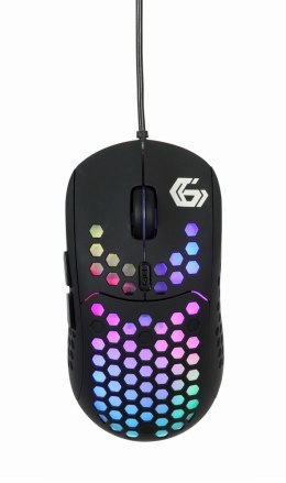 GEMBIRD GAMINGOWA MYSZ USB Z PODŚWIETLENIEM RGB RAGNAR RX400 6 PRZYCISKÓW, 7200DPI, CZARNA