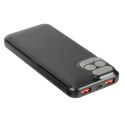 RIVACASE POWERBANK 10.000 MAH USB-C 20W LCD, 1X WE/WY USB-C PD 20W, 2X USB-A QC 3.0 18W, CZARNY