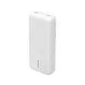 RIVACASE POWERBANK 20.000 MAH USB-C 20W + QI 10W, 1X WE/WY USB-C 20W, 2X USB-A QC18W, WEJŚCIE MICRO-USB,INDUKCJA QI 10W,BIAŁY