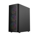 GEMBIRD OBUDOWA FORNAX 400X MIDI-TOWER (2X USB 3.0, 1X USB 2.0, HD AUDIO, SZKLANY PANEL BOCZNY, PODŚWIETLENIE ARGB) CZARNA