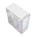 GEMBIRD OBUDOWA FORNAX 500W MIDI-TOWER (2X USB 3.1, 1X USB 2.0, HD AUDIO, SZKLANY PANEL BOCZNY, PODŚWIETLENIE ARGB) BIAŁA